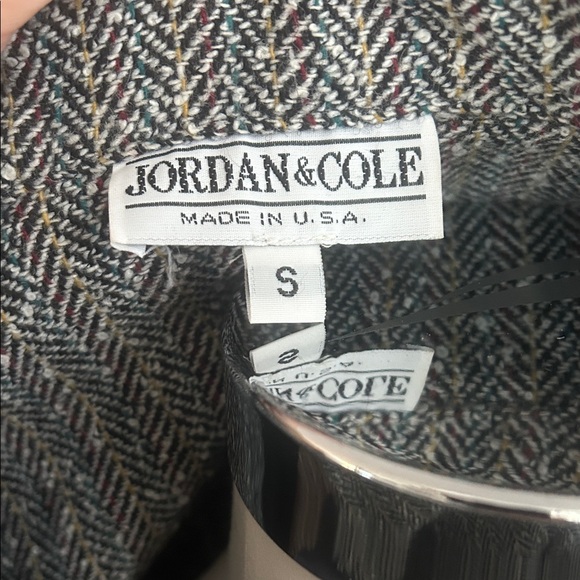 Vintage Jordan & Cole Women's Gray Tweed Wool Blend Belted Blazer Sz S - Picture 4 of 5
